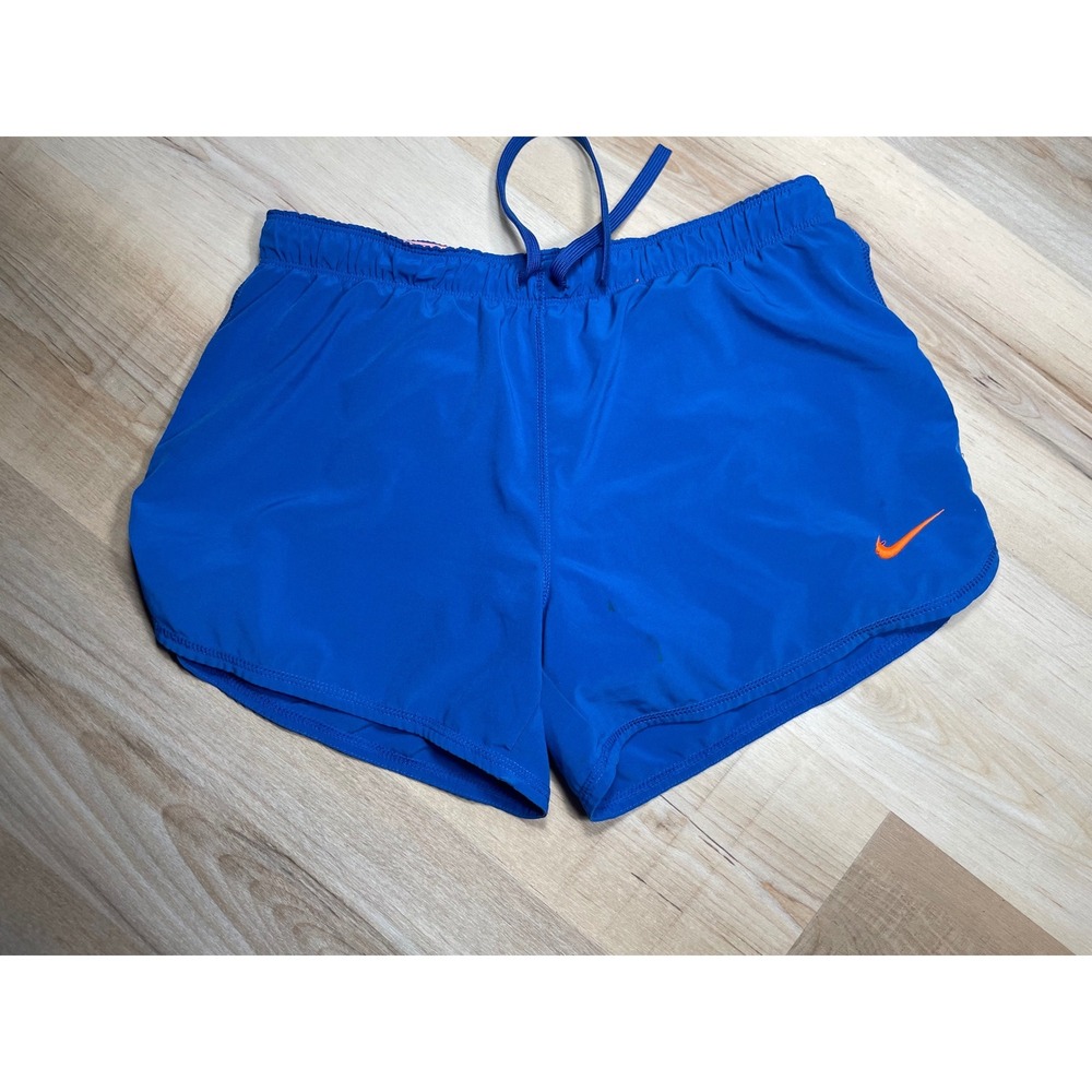 Nike Dri-FIT Blue Orange 2-in-1 Running Shorts Womens Medium Athletic Training